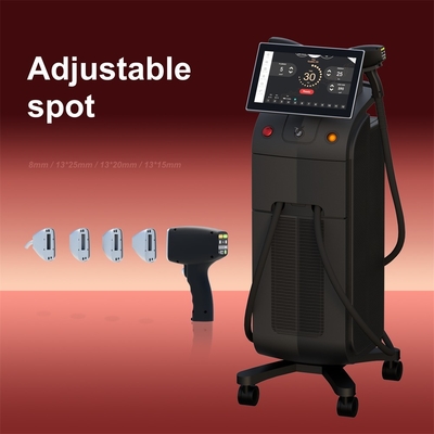 एक्सचेंजेबल स्पॉट साइज के साथ पेशेवर 1800W लेजर डायोड 808nm हेयर रिमूवल मशीन