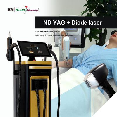 2 इन 1 लेजर डायोड मशीन पोर्टेबल और स्थिर टैटू हटाने 810nm 808nm Q-Switched ND Yag डायोड लेजर 810nm